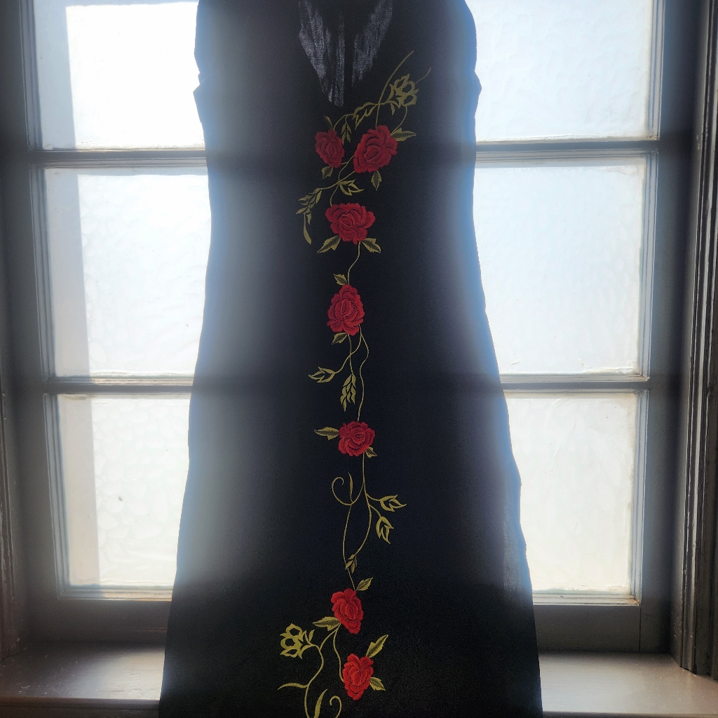 Frederick's Of Hollywood Vintage Asisn Inspired Gothic Dress